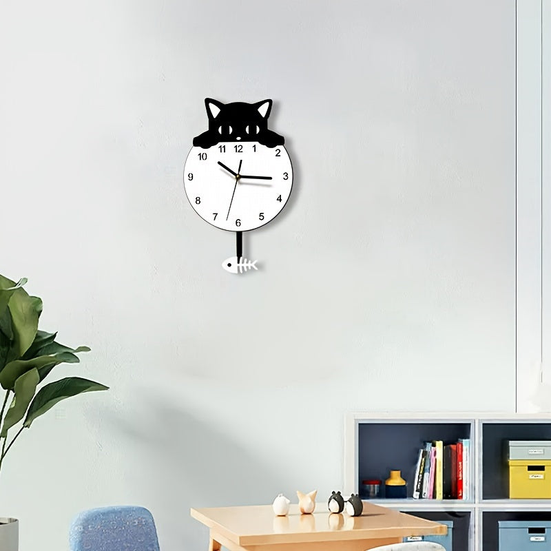SwingCat Clock - Modern Cartoon-Style Cat Wall Clock