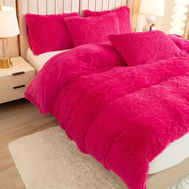 Ultra-Soft Plush Duvet Cover Set with Zipper - Luxury & Comfort