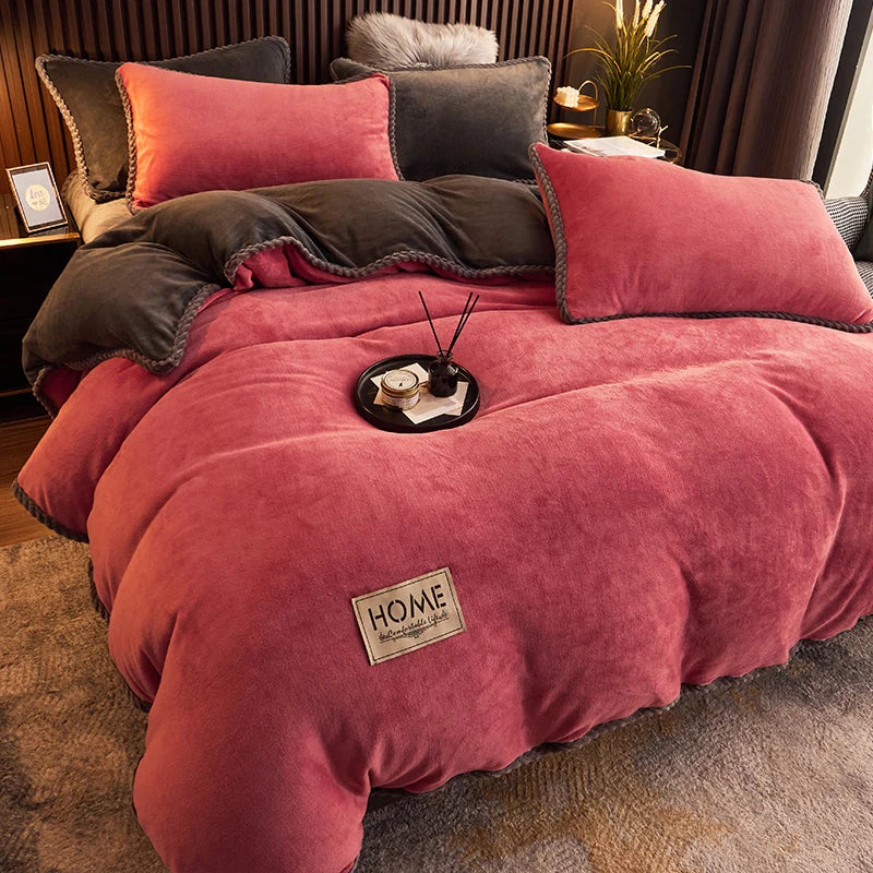 PlushHaven Luxe Velvet Duvet Cover Set – King Size Warmth & Comfort