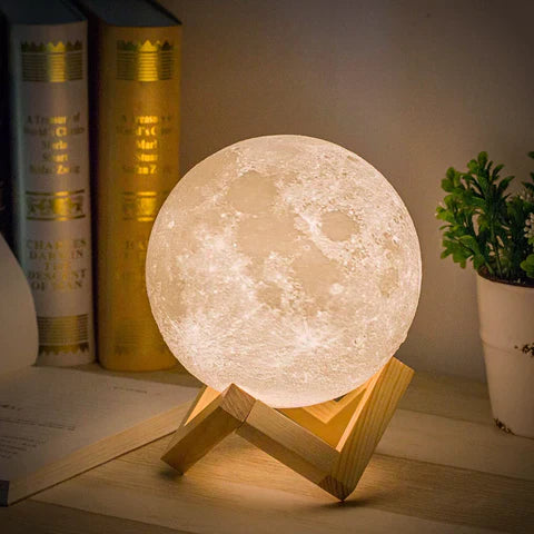Magical Moon Lamp - with Wireless Touch Control and Wooden Stand