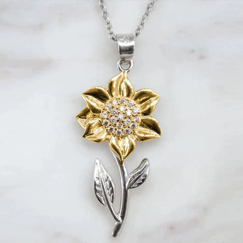 Elegant Sunflower Necklace in Sterling Silver