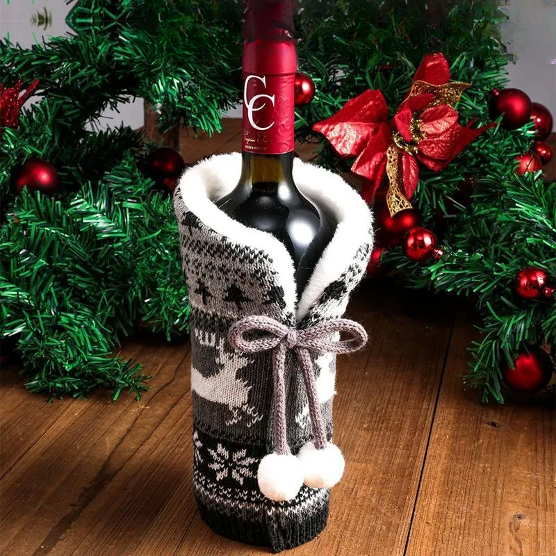 Festive Cheers Wine Bottle Cover - Elegant Wine Bottle Cover for the Holidays