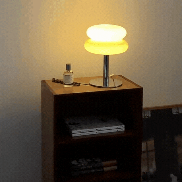 Elegant Macaron Glass Table Lamp with USB - 3 Light Colors