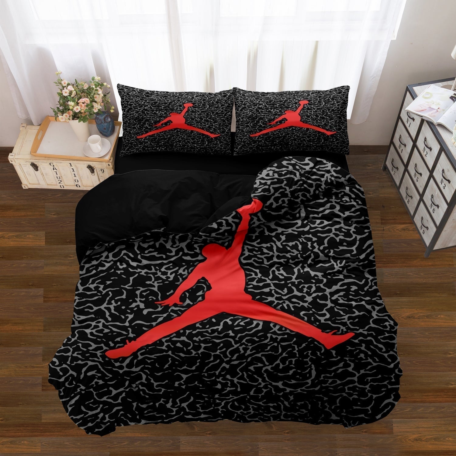 Sporty Basketball Duvet Cover Set – Stylish Night View