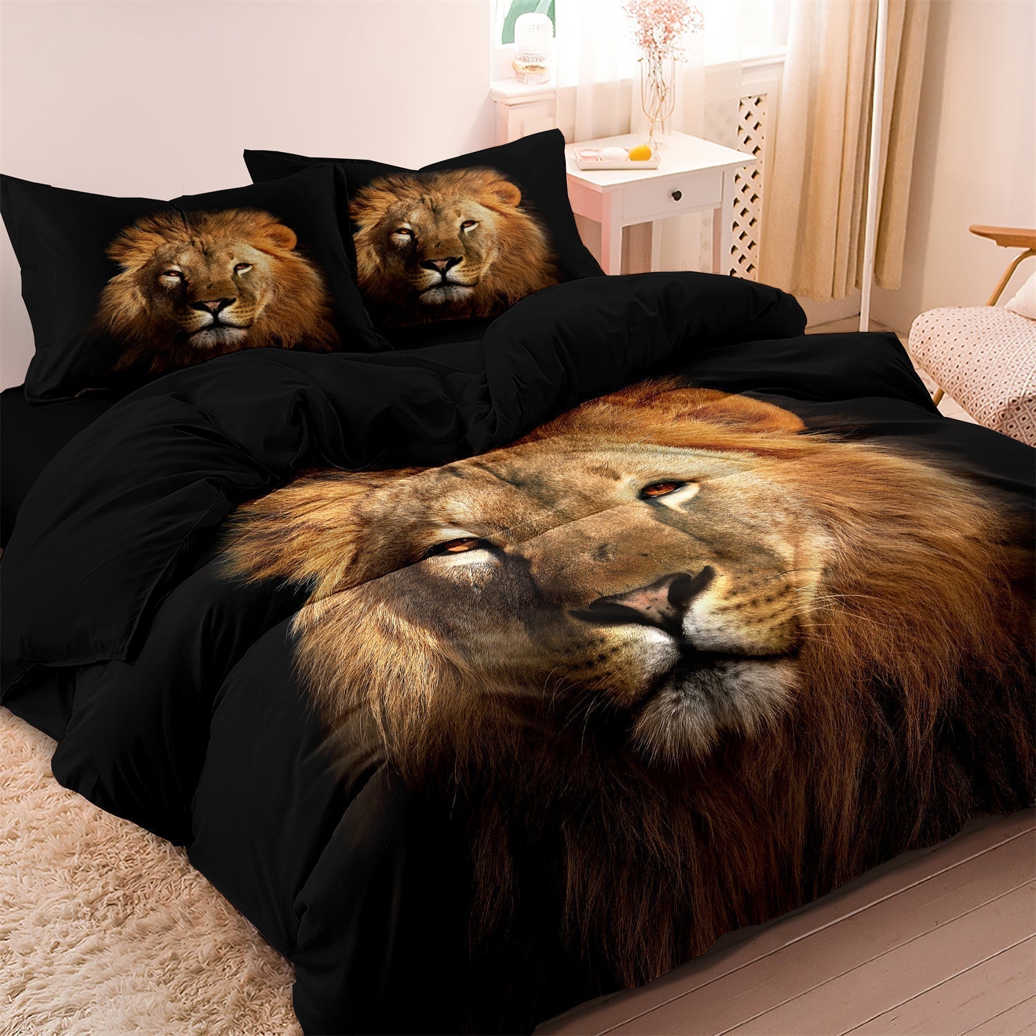 Safari Lion Print Duvet Cover – African Wildness for Your Bedroom