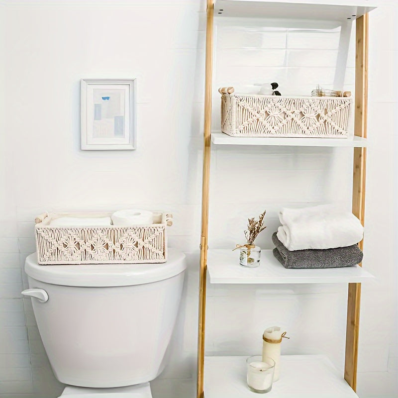 Boho Chic - Natuurlijke Katoenen Opbergmand voor Elegant Interieur