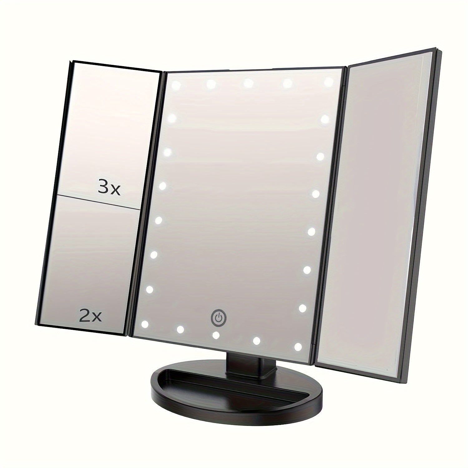 FlawlessGlow - Tri-Fold Makeup Mirror with LED Lighting