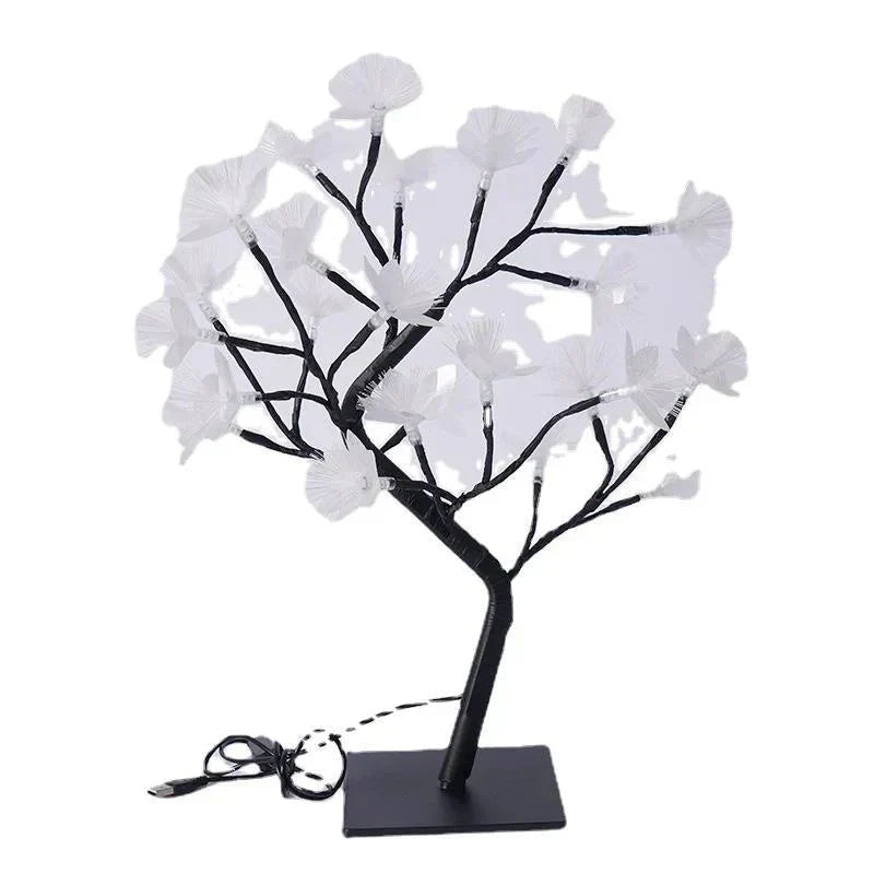 BonsaiGlow Table Lamp - Enchanting Fiber Optic Rose Lamp