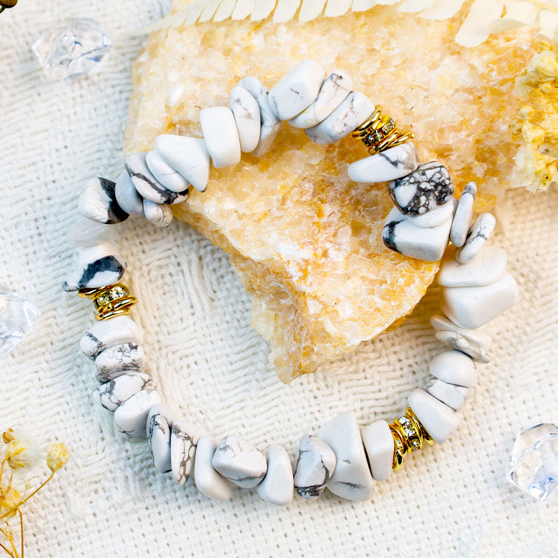 Elegant Celine Bracelet with Natural Stone and Crystal Beads