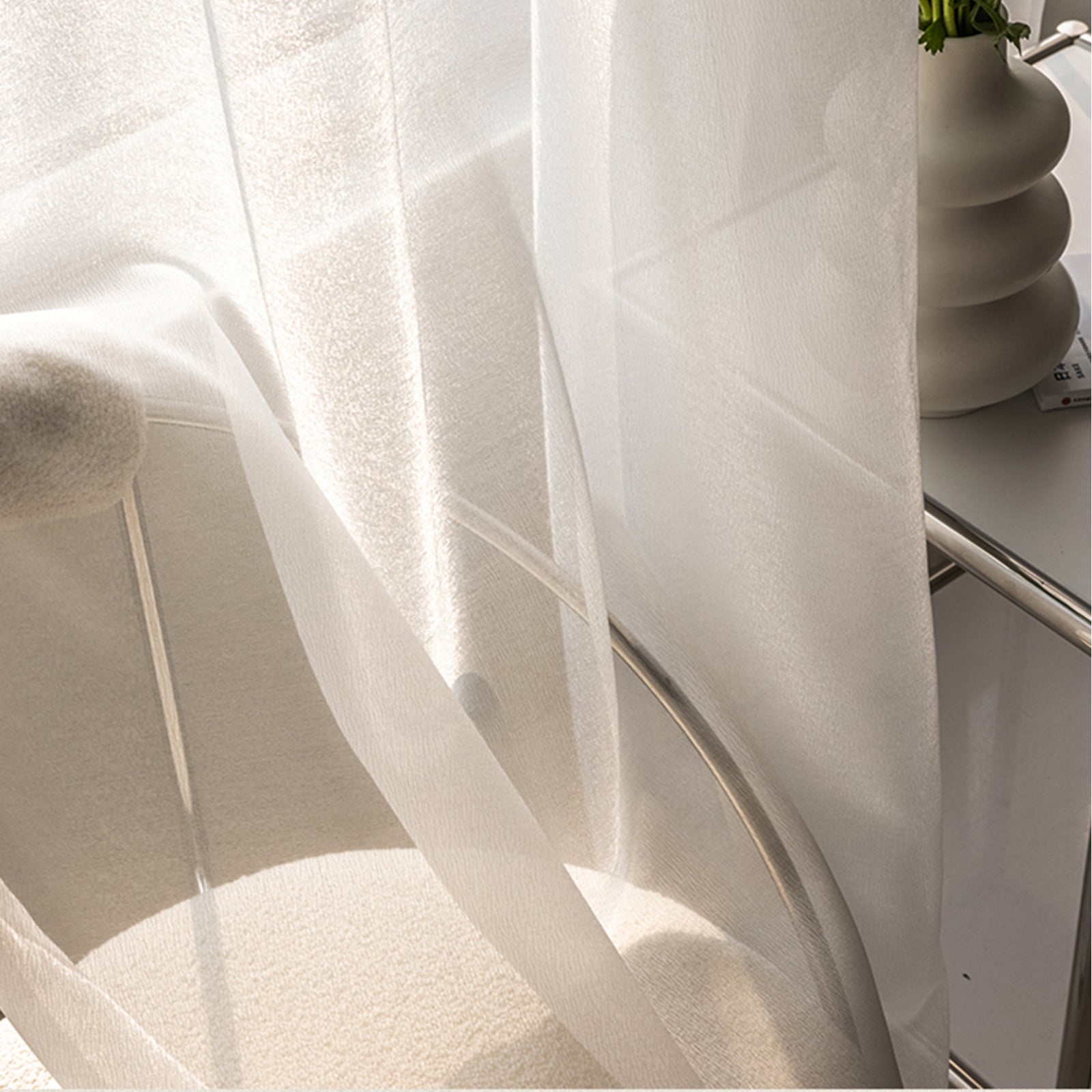 WeaveGlam Curtains - Elegant Transparent Woven Curtains for Modern Interiors