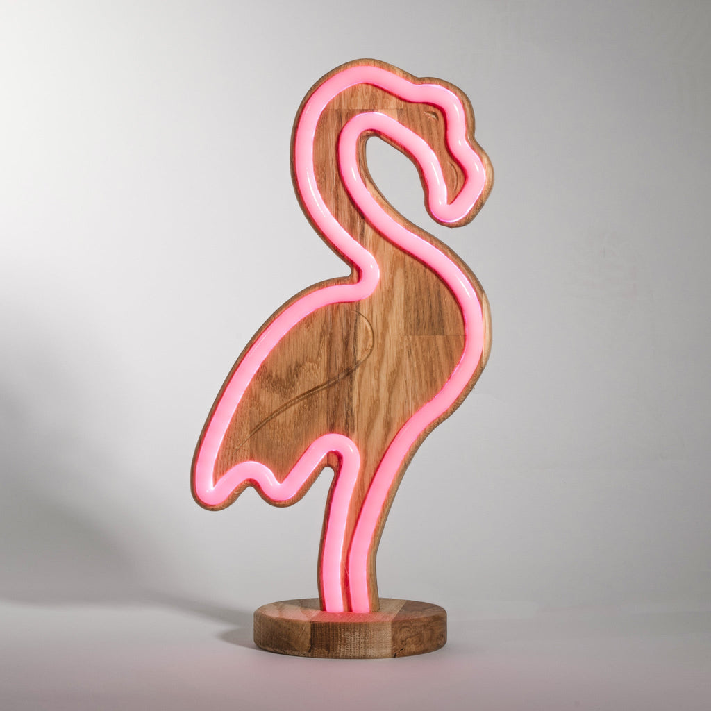 TropicalGlow - Wooden Neon Lamp with IR Remote