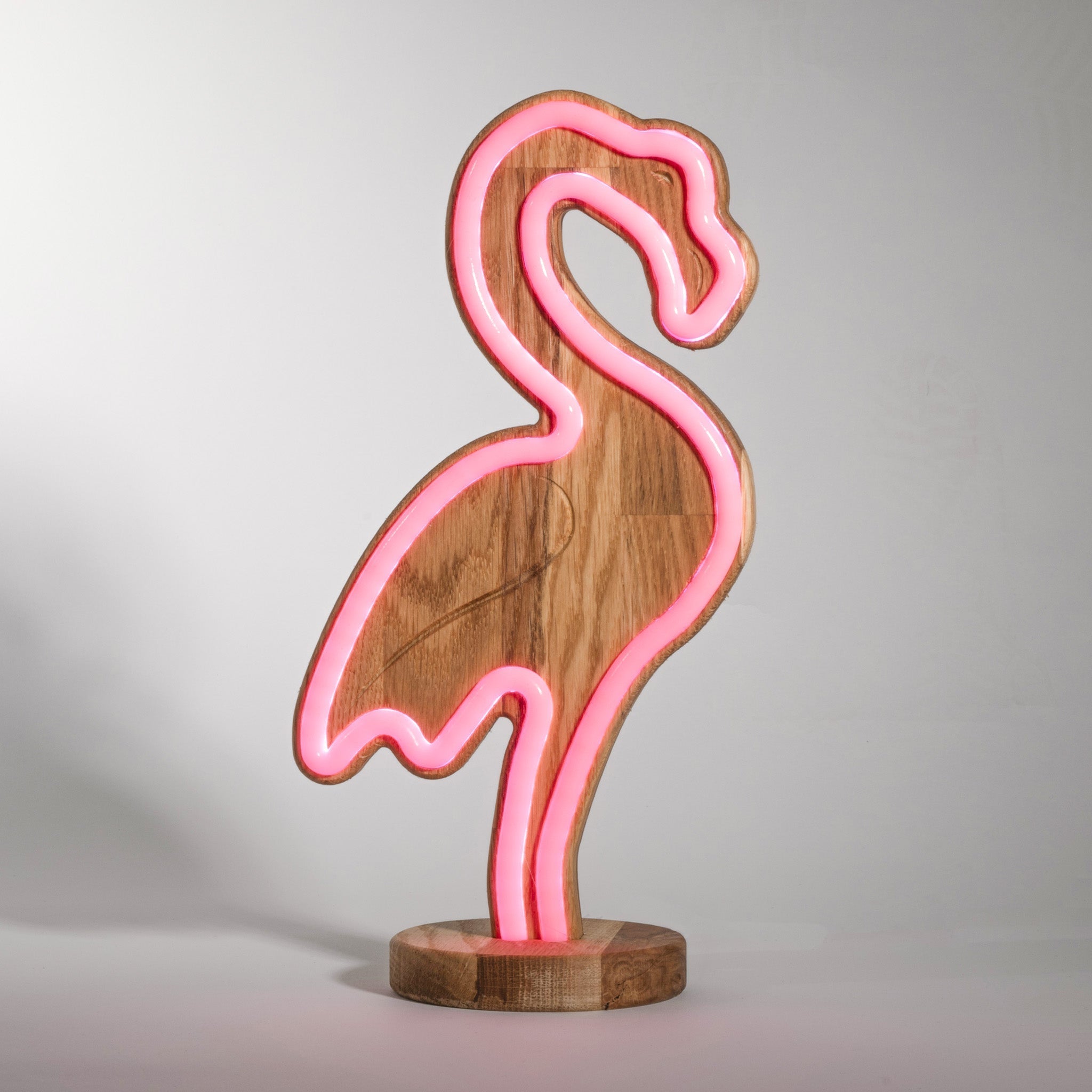TropicalGlow - Wooden Neon Lamp with IR Remote