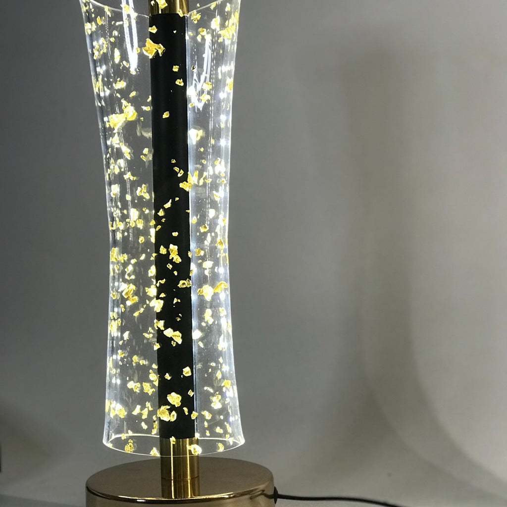 RadiantGlow Lamp - Luxury Acrylic Table Lamp with Gold Accents