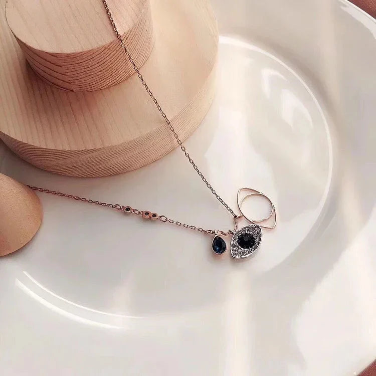 Amira's Enchanting Evil Eye Necklace and Bracelet Set