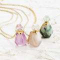 Elegant Necklace with Crystal Perfume Bottle - Iris