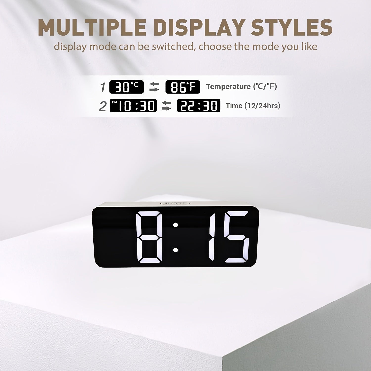 TimeGlow – Stylish LED Alarm Clock with Dimming Function