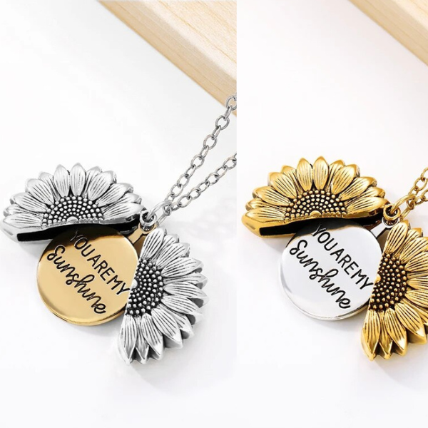 SunBlossom Necklace - Elegant Sunflower Locket