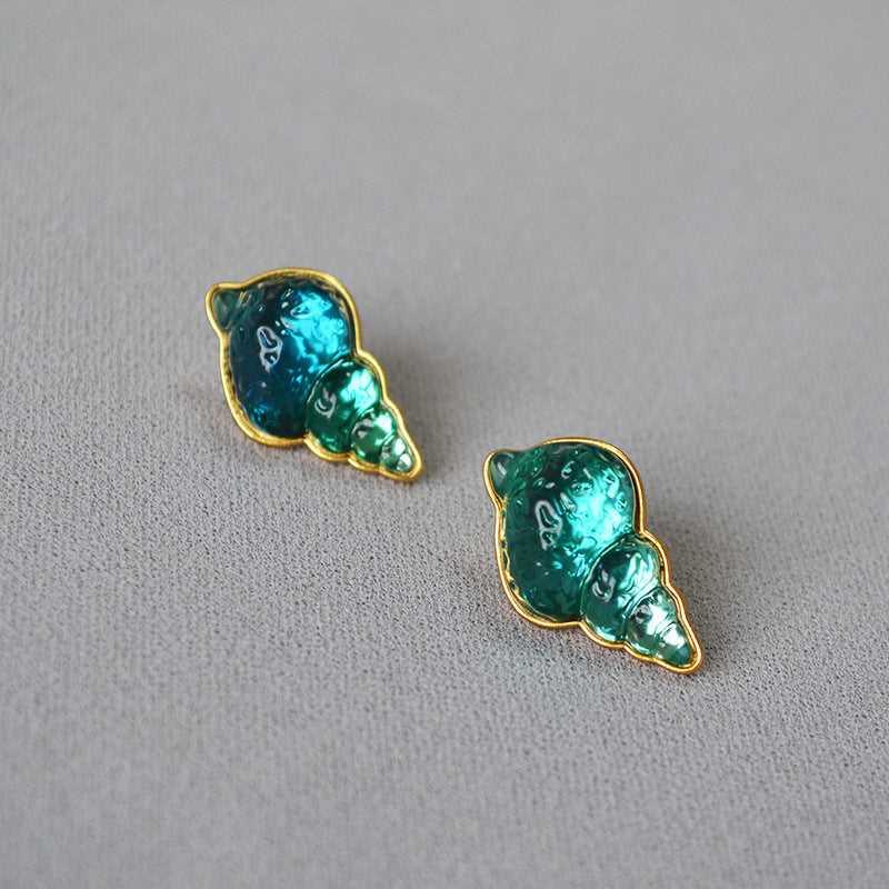 Marina Shell Earrings - Elegant Sea Blue Jewelry