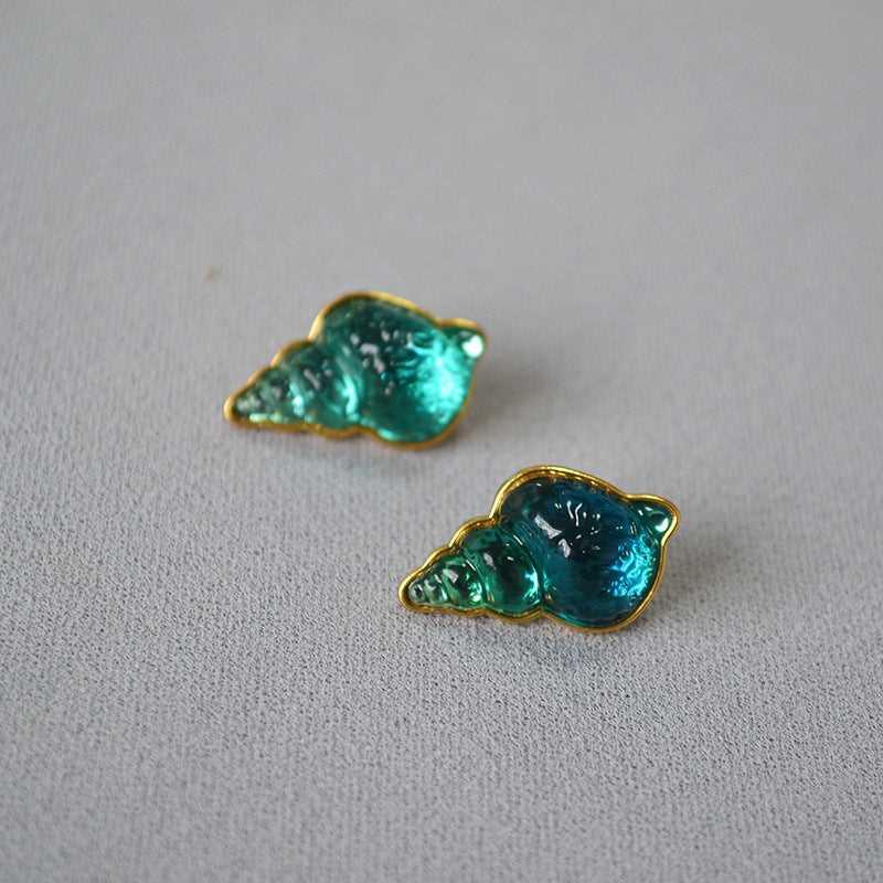 Marina Shell Earrings - Elegant Sea Blue Jewelry