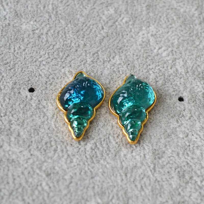 Marina Shell Earrings - Elegant Sea Blue Jewelry