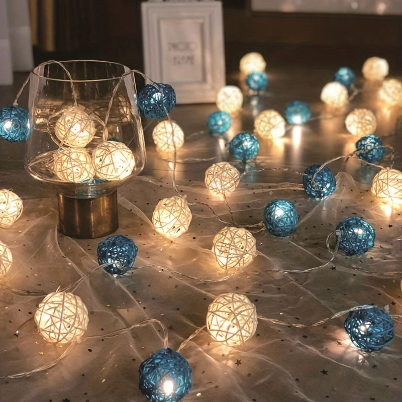 LuxAura – Elegant Rattan Fairy Lights 2m with LED