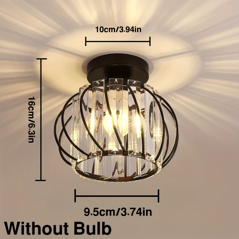 CrystalGlow - Luxury Crystal Hallway Lamp, Black Gold
