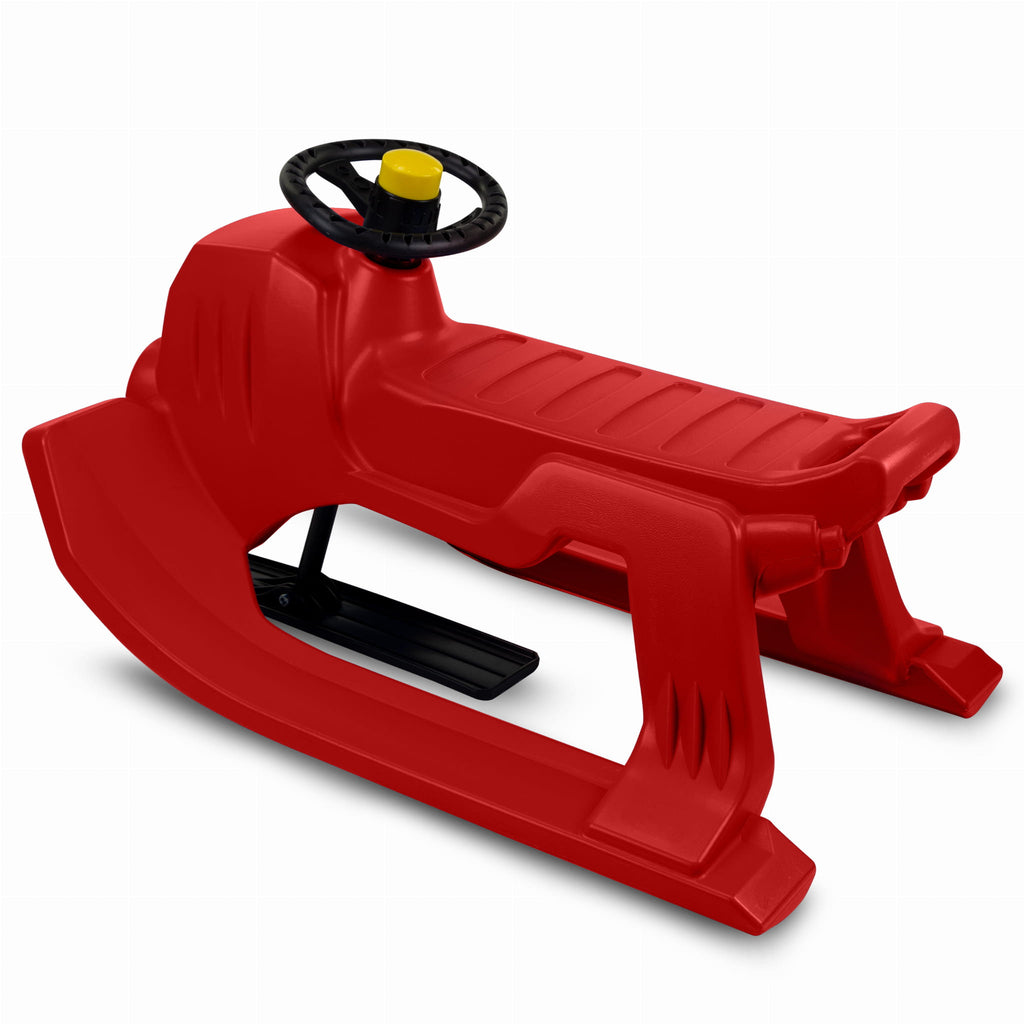 SnowGlide Sled - Lightweight Red Plastic with Steering