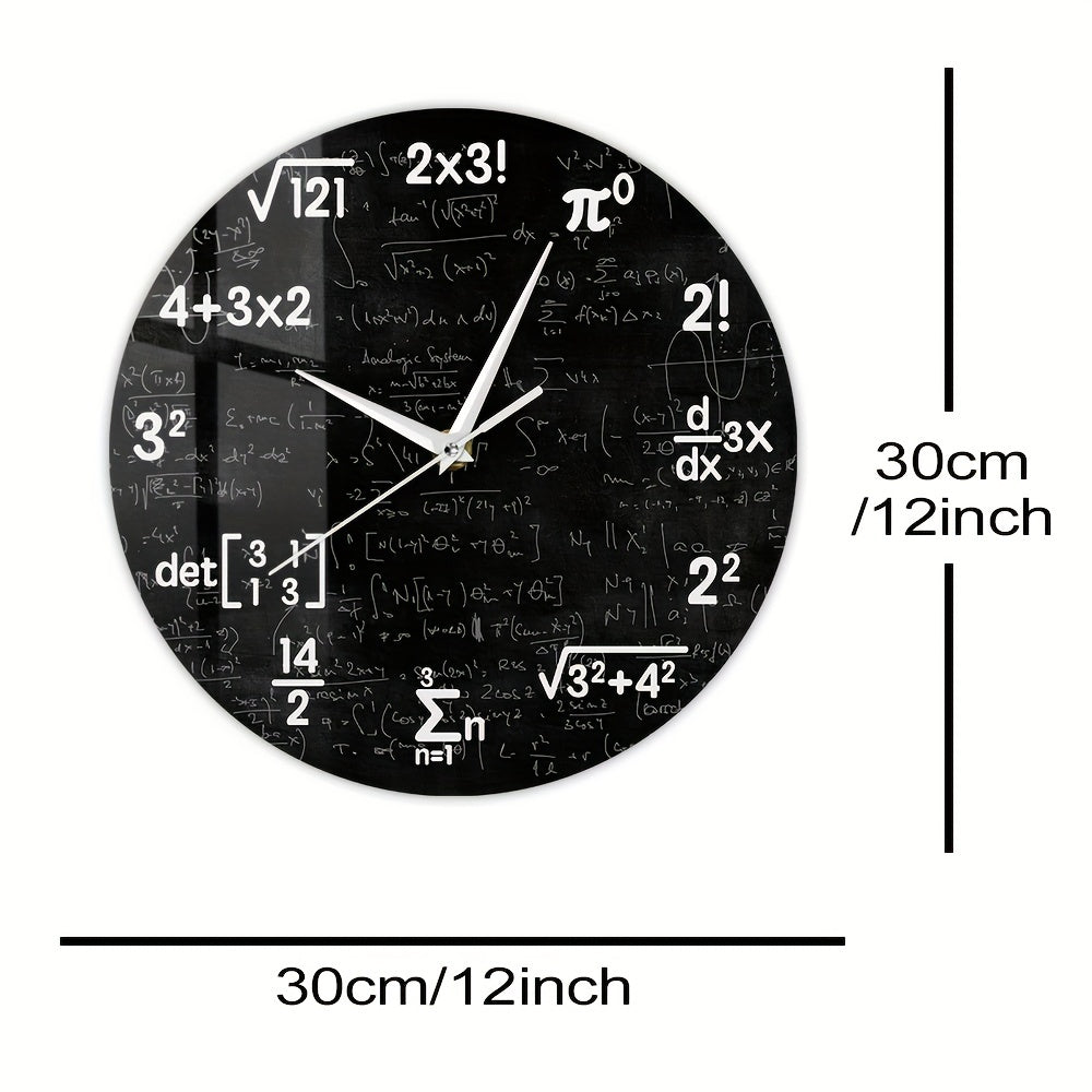 MathMirror Clock - Modern Acrylic Wall Clock with Formulas