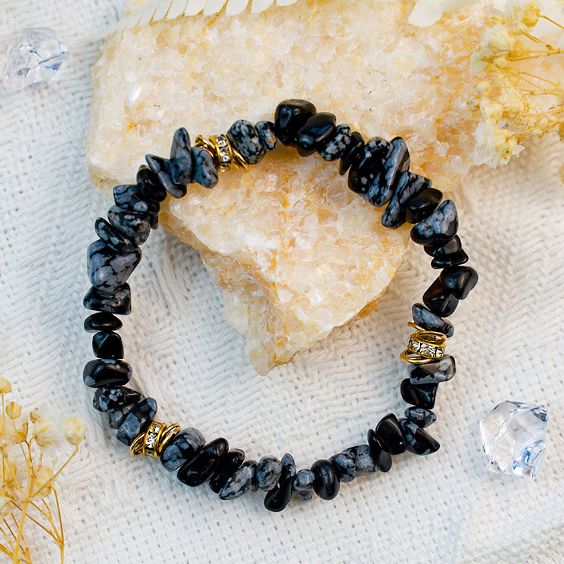 Elegant Celine Bracelet with Natural Stone and Crystal Beads