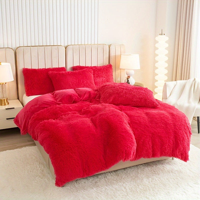 Ultra-Soft Plush Duvet Cover Set with Zipper - Luxury & Comfort