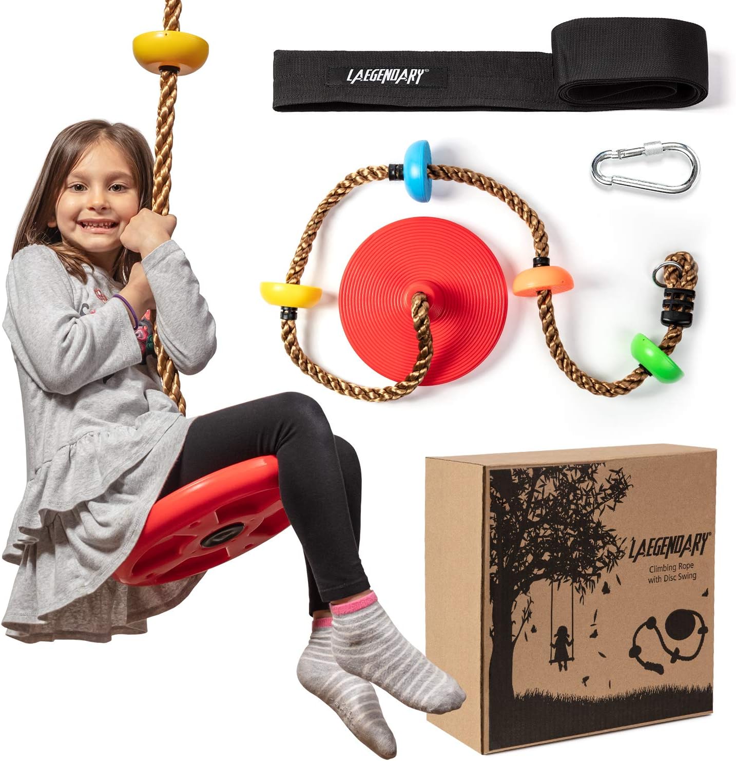 Adventure Tree Swing Set - with Climbing Rope and Platforms for Kids