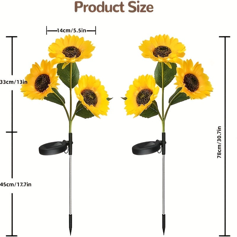 SolarBloom Light - Sunflower LED Garden Lamp 3 Heads