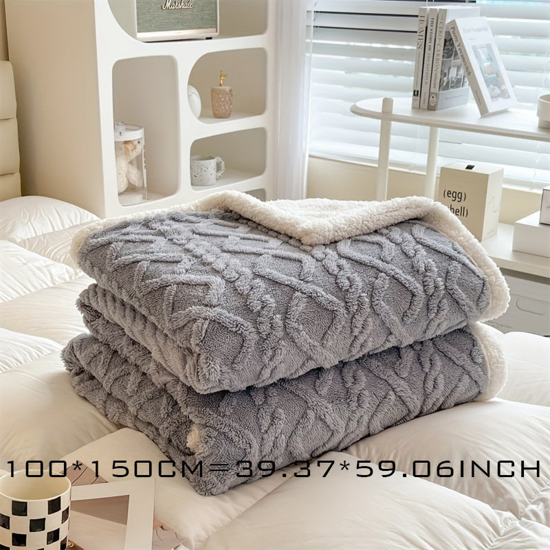 Vintage Luxury Double-Sided Fleece Blanket - Essential for Winter