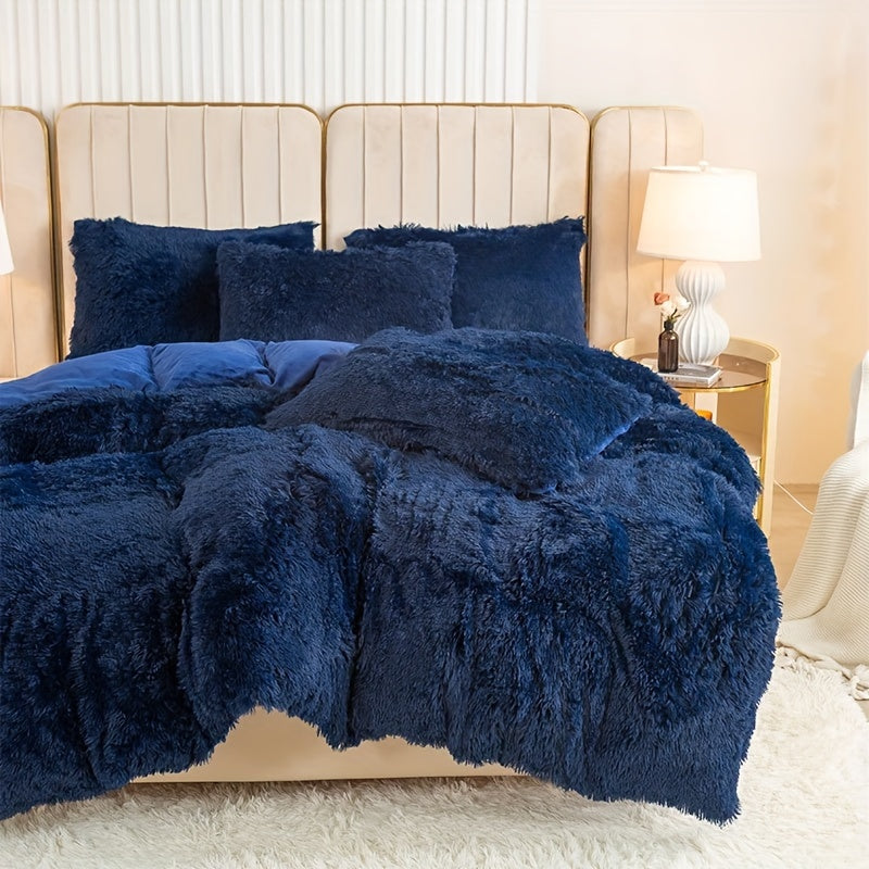 Ultra-Soft Plush Duvet Cover Set with Zipper - Luxury & Comfort