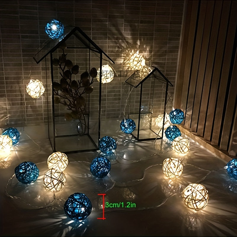 LuxAura – Elegant Rattan Fairy Lights 2m with LED