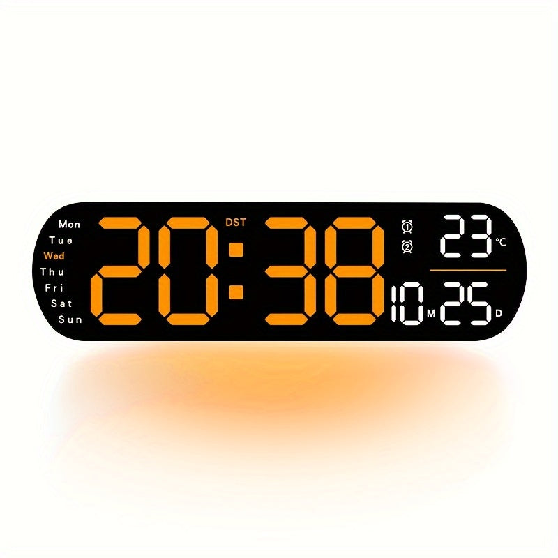 LumoView Clock - Smart LED Wall Clock with Date & Temp