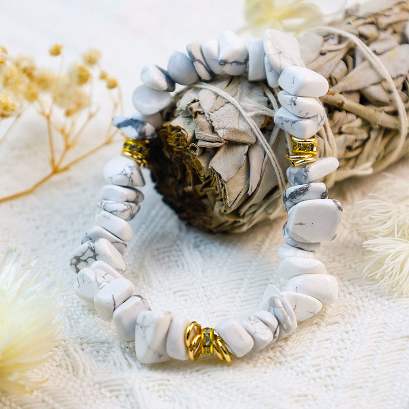 Elegant Celine Bracelet with Natural Stone and Crystal Beads