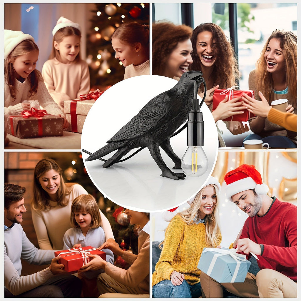 RavenLight Lamp - Elegant Raven Table Lamp with USB