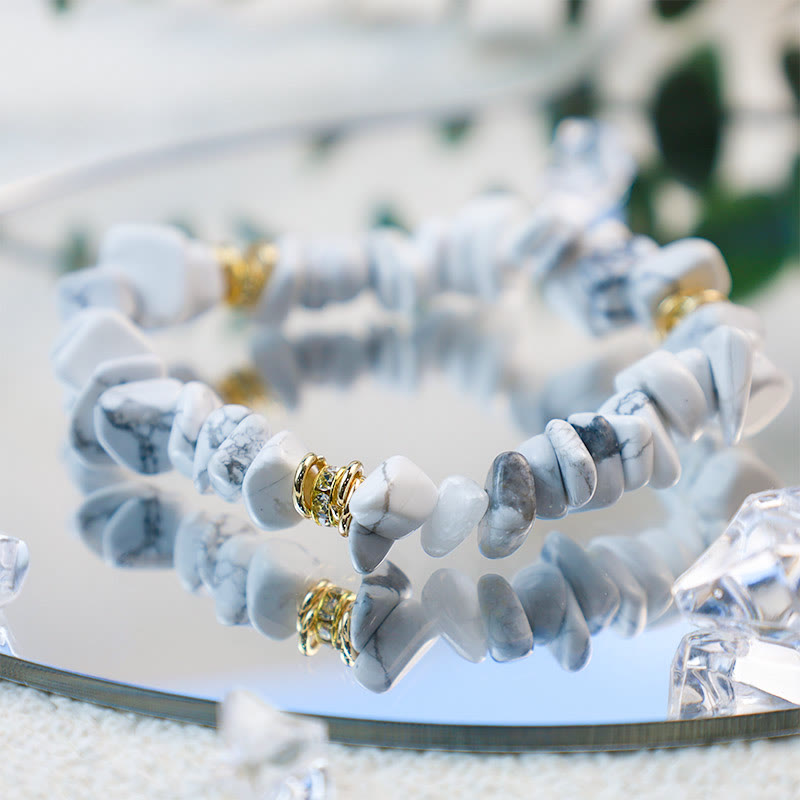 Elegant Celine Bracelet with Natural Stone and Crystal Beads