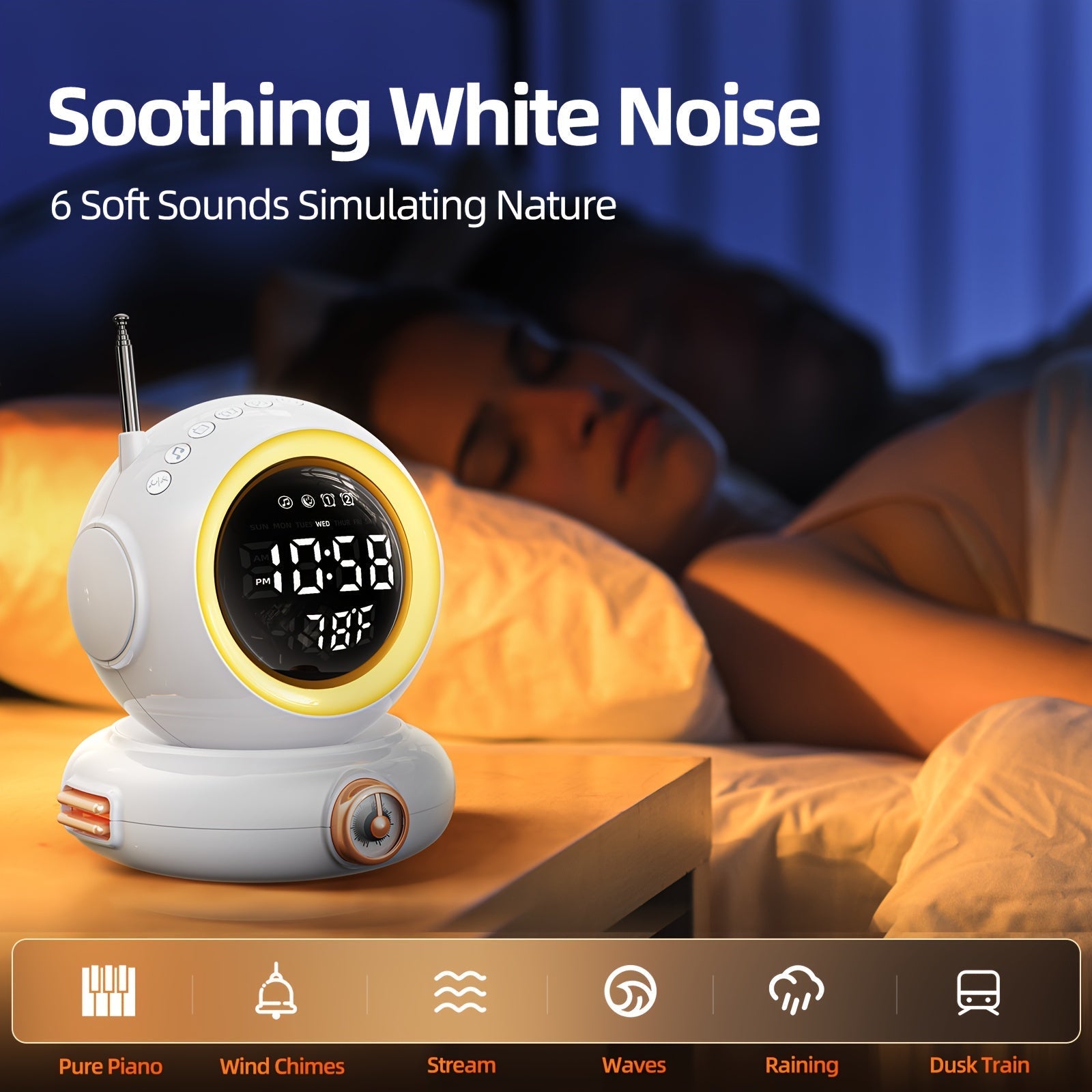 LunaRise - Wake-up Light with Bluetooth Speaker and FM Radio