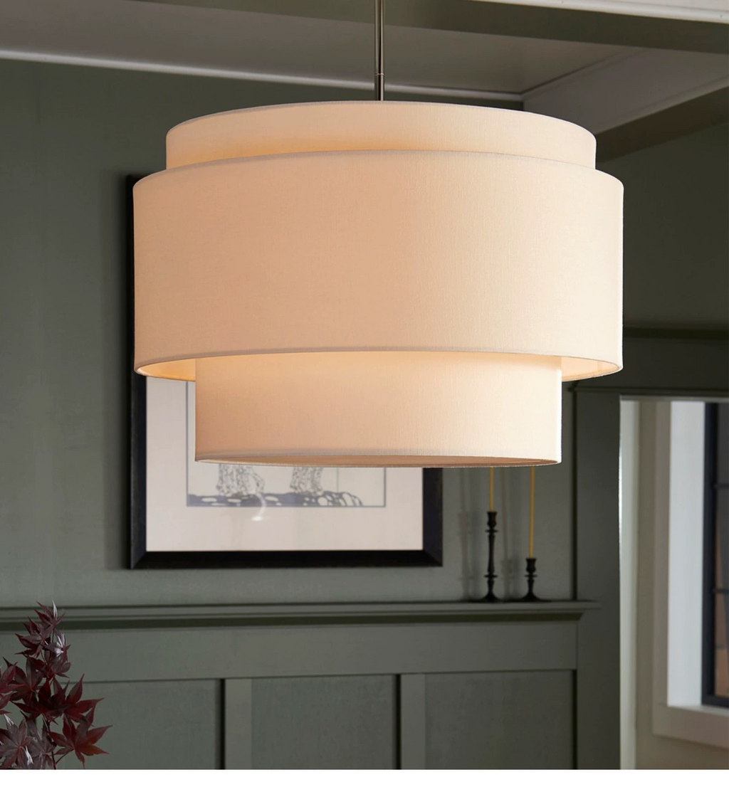 EleganceLuxe Light – Beige Linen Bauhaus Pendant Lamp
