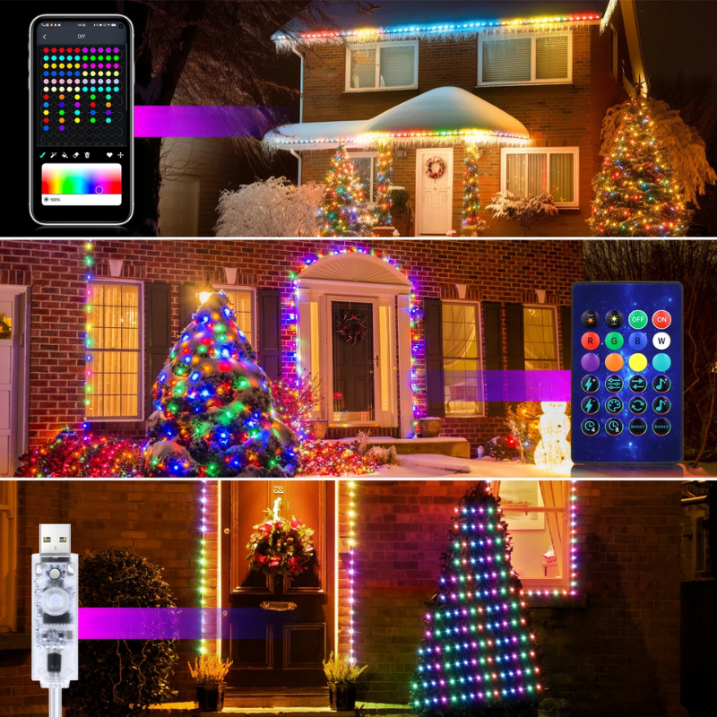 TwinkleGlow Christmas Lights - Magical RGBIC String Lights for Parties