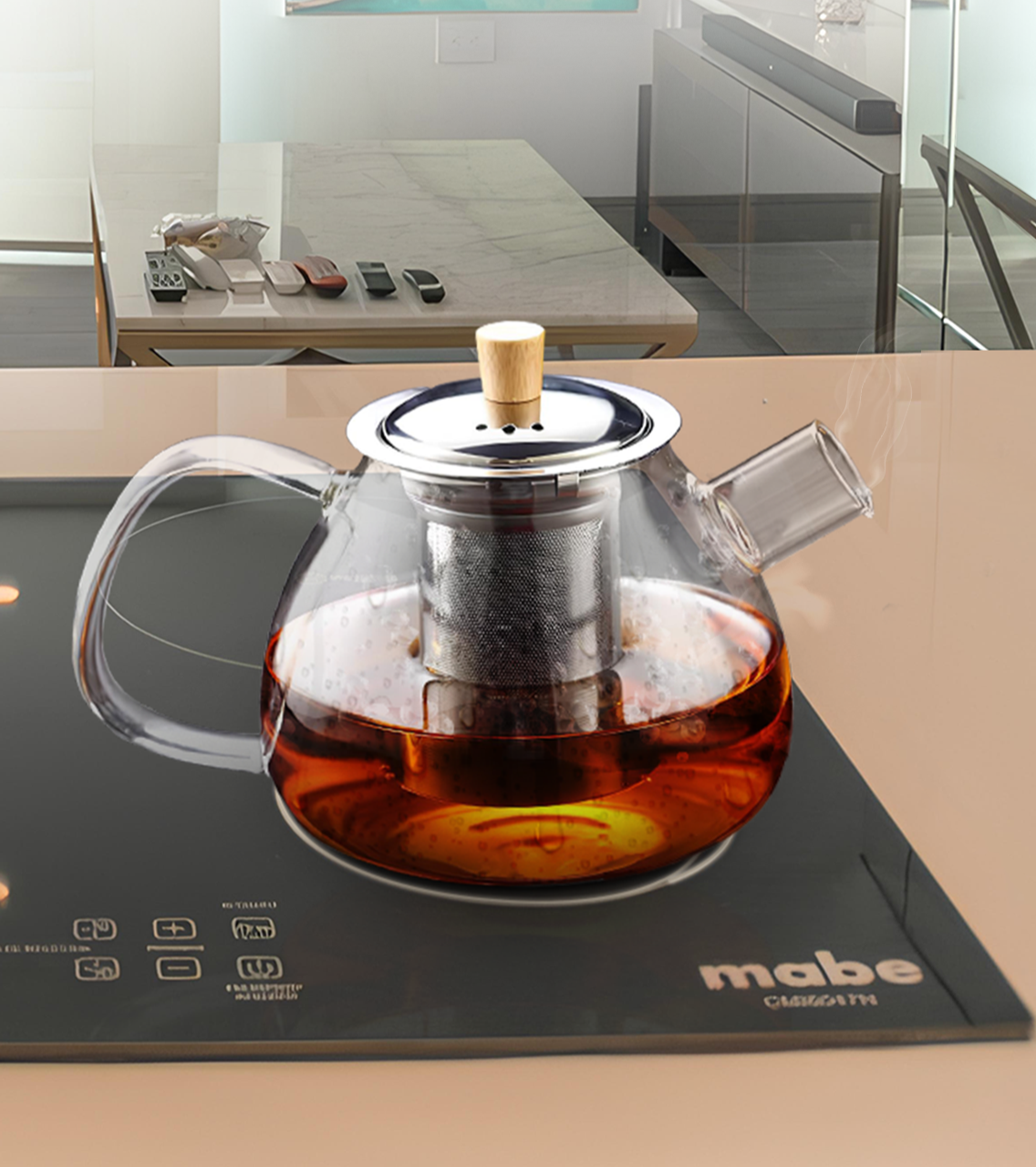 TeaFusion - Stylish Teapot with Infuser and Warmer Support