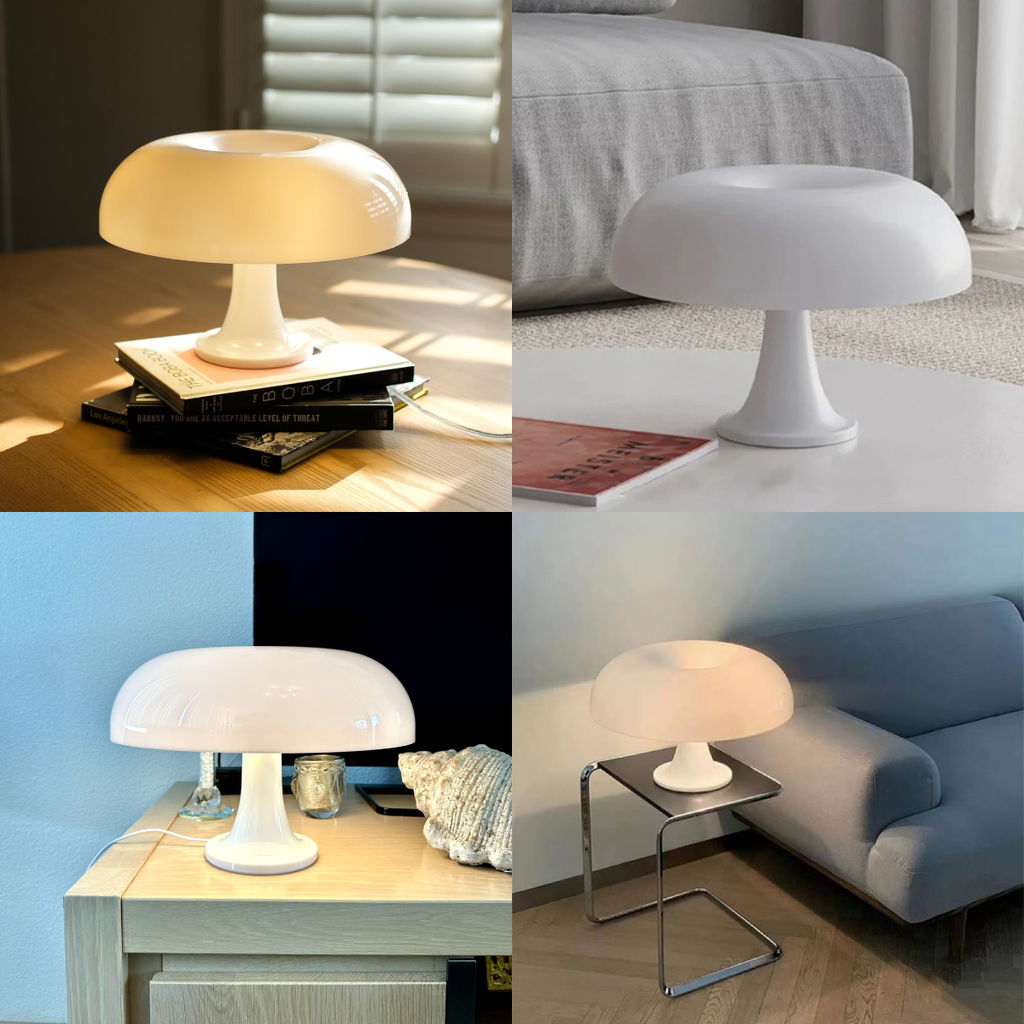 PoussesBlanches – Elegant White LED Mushroom Lamp