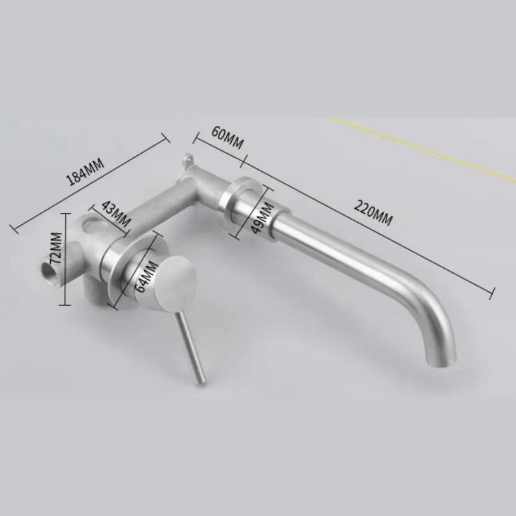 Modern Wall-Mounted Bathroom Faucet with Brushed Nickel Finish