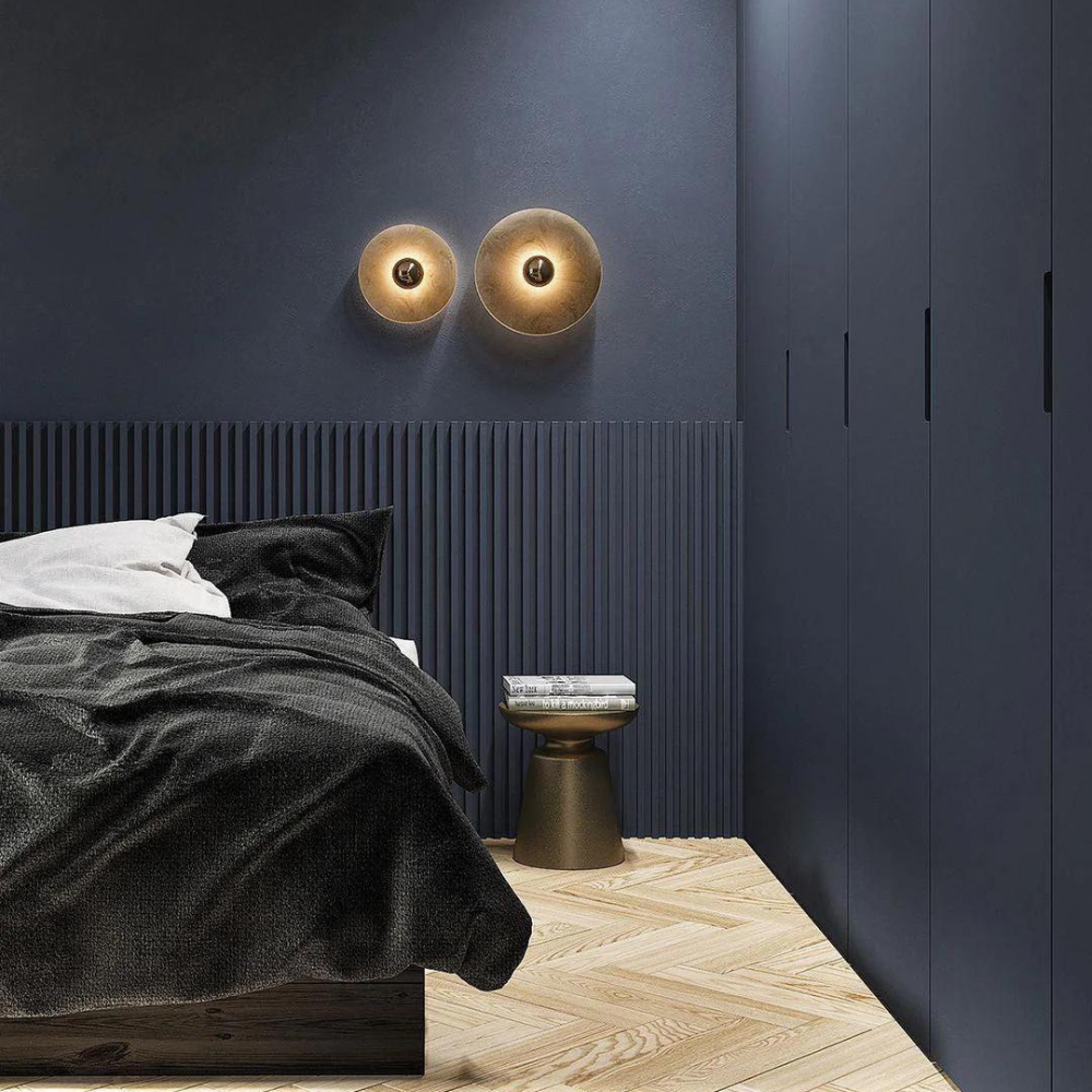 Aurora d'Or - Round Alabaster/Aluminum Wall Lamp