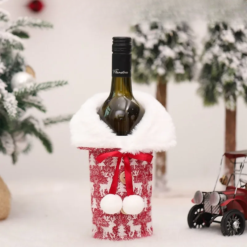 Festive Cheers Wine Bottle Cover - Elegant Wine Bottle Cover for the Holidays