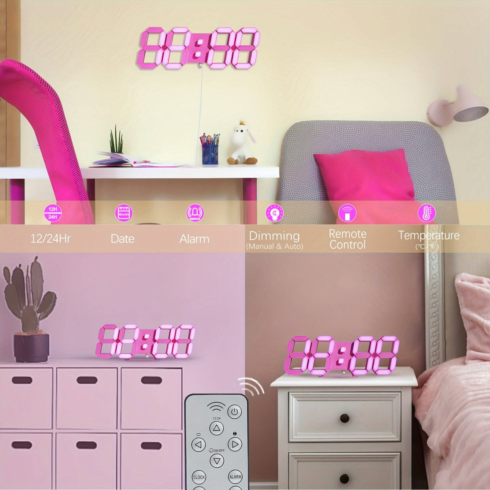 LuxTime – Stylish Digital LED Alarm Clock with Dimming