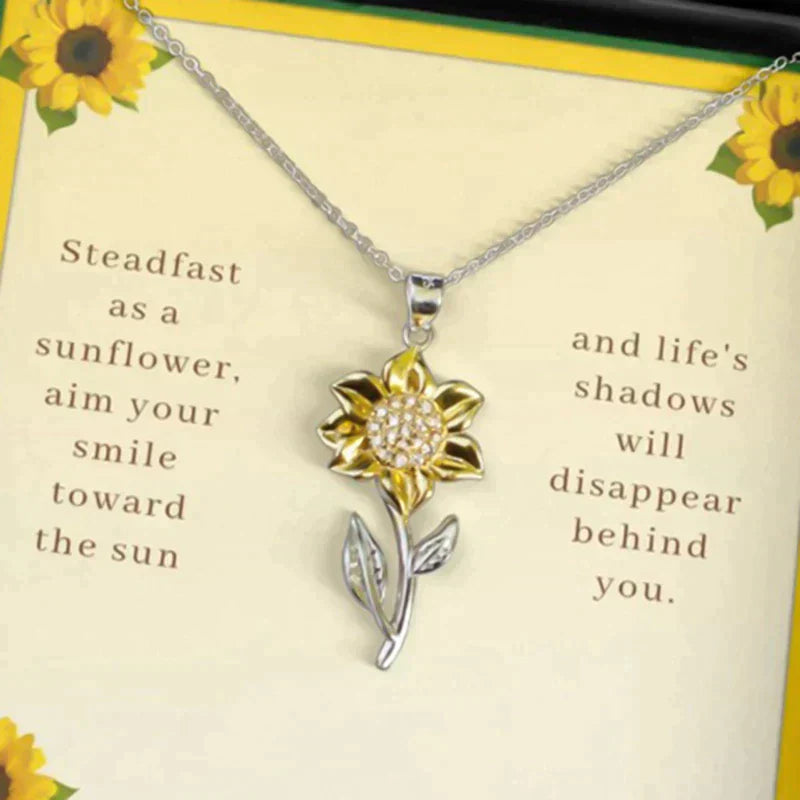 Elegant Sunflower Necklace in Sterling Silver