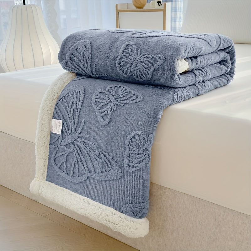 Cozy Luxe – Soft Fleece Blanket with Butterfly Design